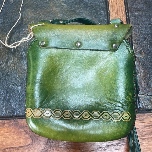 2 owl embossed leather handmade crossbody wristlet keychain bag handbag purse - Picture 5 of 11